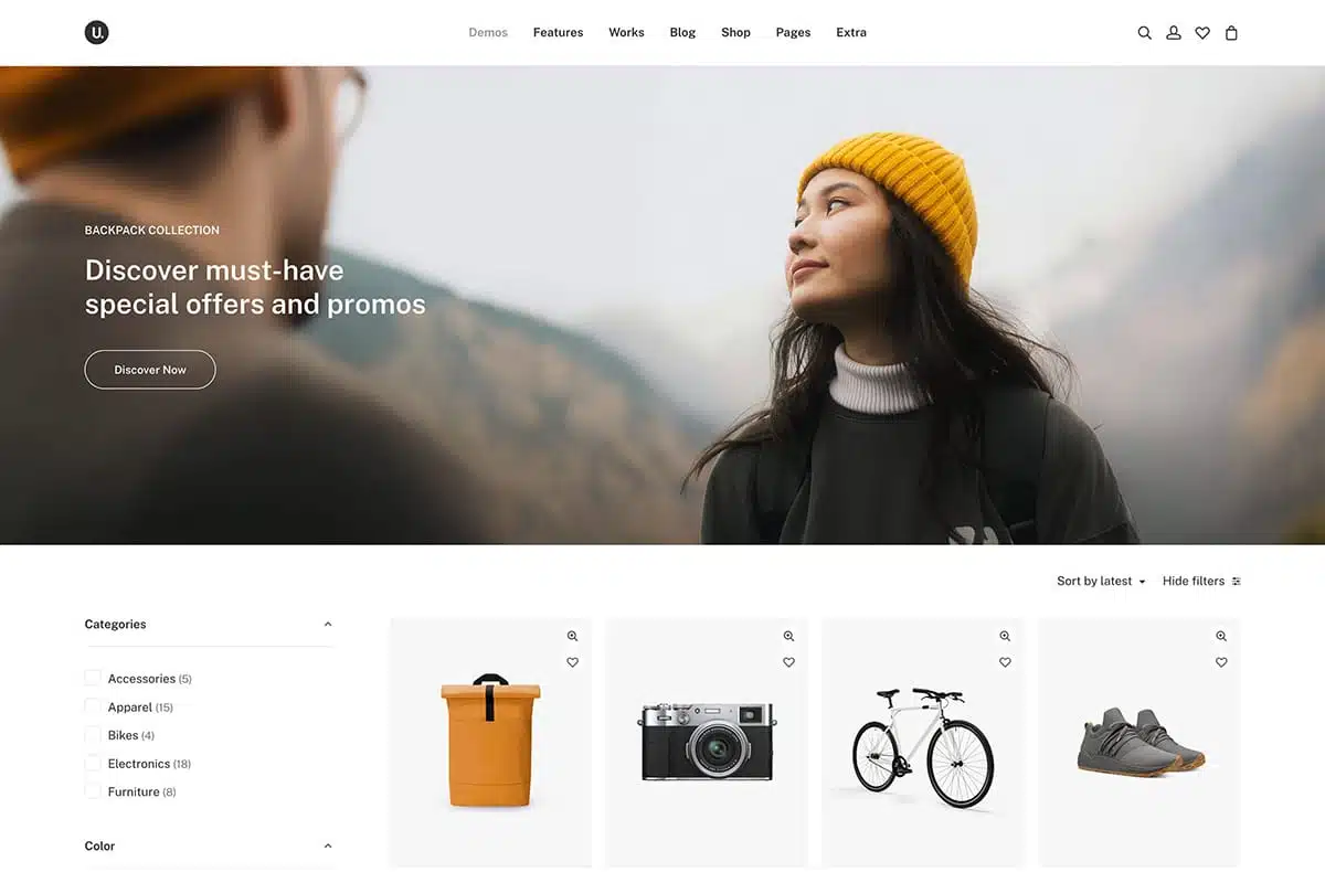 demo homepage Shop Ajax Uncode 2025 by Hargesand